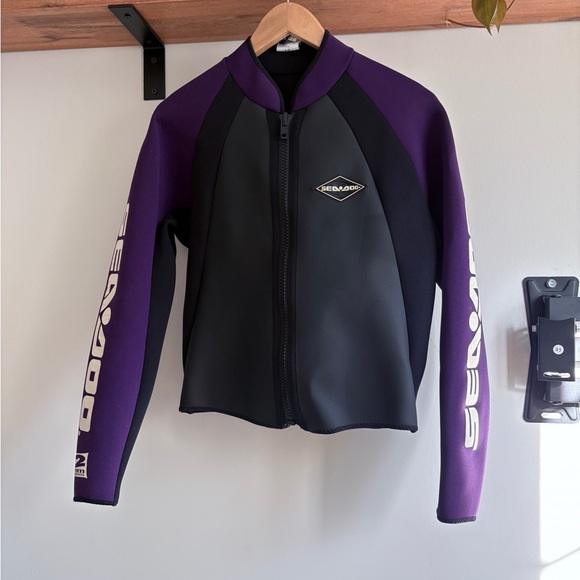 Vintage SEA DOO wetsuit top XL rare long sleeve purple - Picture 2 of 9